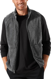 Tommy Bahama Men's Cascade Cozy Full Zip Vest Coal Small